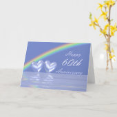 Carte 60e anniversaire Coeurs de diamants (Fleur jaune)