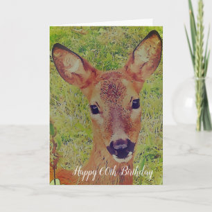 Carte 60e anniversaire de cerf mignon