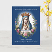 Carte 60e anniversaire de la profession religieuse Mary (Fleur jaune)