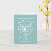 carte 60e anniversaire de mariage 60 ans d'amour (Fleur jaune)