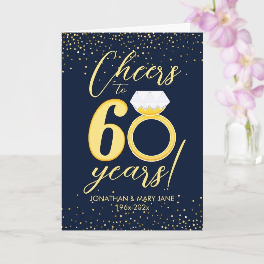 Carte 60e anniversaire de Mariage d'or (Orchidée)