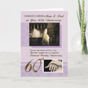 Carte 60e anniversaire de mariage, maman et papa