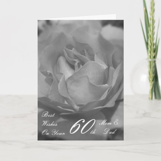 Carte 60e anniversaire de Mariage Maman & Papa Rose (Devant)