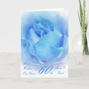 Carte 60e anniversaire de Mariage Maman & Papa Rose bleu