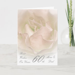 Carte 60e anniversaire de Mariage Maman & Papa Rose ivoi