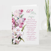 Carte 60e Anniversaire de Mariage Orchidées Sentimentale (Devant)