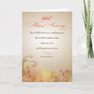 Carte 60e anniversaire de mariage, que Dieu vous bénisse