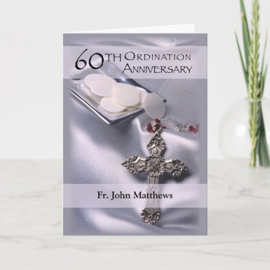 Carte 60e anniversaire d'ordination Félicitations person (Devant)