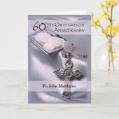 Carte 60e anniversaire d'ordination Félicitations person (Fleur jaune)