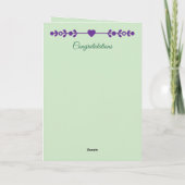 Carte 60e Anniversaire du diamant photo vert violet (Dos)