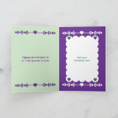 Carte 60e Anniversaire du diamant photo vert violet (Intérieur)