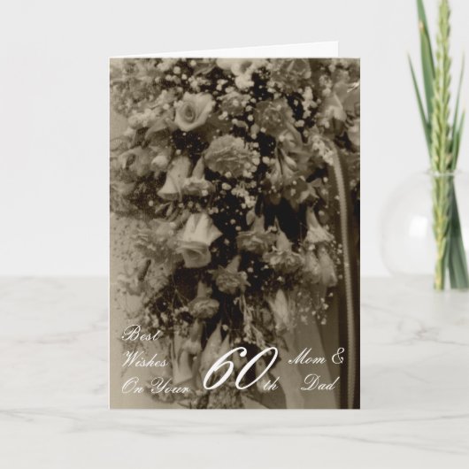 Carte 60e anniversaire du Mariage Bouquet floral (Devant)