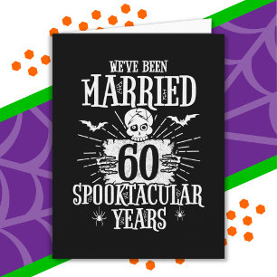 Carte 60e anniversaire du Mariage de Halloween Spooktacu