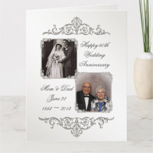 Carte 60e anniversaire du Mariage diamant 8,5 x 11 Photo