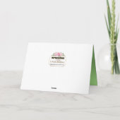 Carte 60e anniversaire, Feminine aux pivoines roses, Fle (Dos)