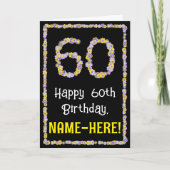 Carte 60e anniversaire : Floral Flowers Numéro, Nom pers (Devant)