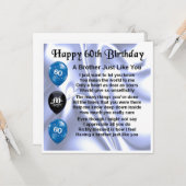 Carte 60e anniversaire - Frère (Devant/Arrière en situation)