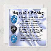 Carte 60e anniversaire - Frère (Devant)