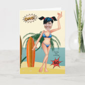 Carte 60e anniversaire Funny Bikini Card 😎 Women Beach  (Devant)