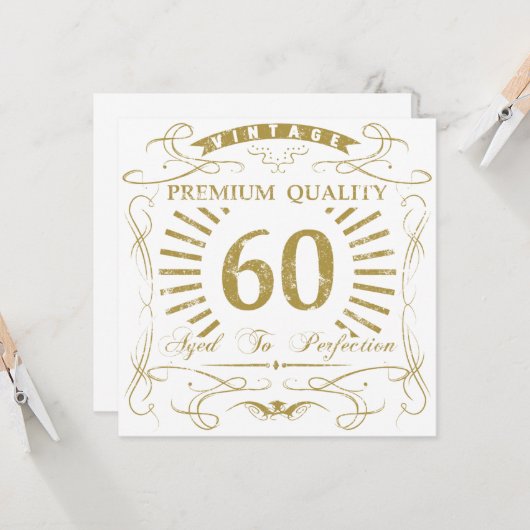 Carte 60e anniversaire Gag cadeau (Devant/Arrière en situation)