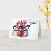 Carte 60e anniversaire Humour coq (Fleur jaune)