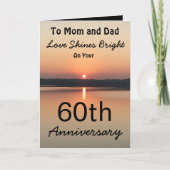 Carte 60e Anniversaire Maman Papa Amour Brille Coucher d (Devant)
