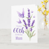 Carte 60e anniversaire Maman Papillon parfumé à la lavan (Fleur jaune)