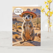 Carte 60e anniversaire Meerkat portant un Sombrero (Fleur jaune)