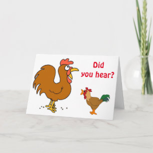 Carte "60e ANNIVERSAIRE" MÊME LES POULES SE MOQUENT DE V