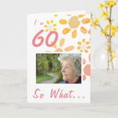Carte 60e anniversaire Motivational Photo (Fleur jaune)