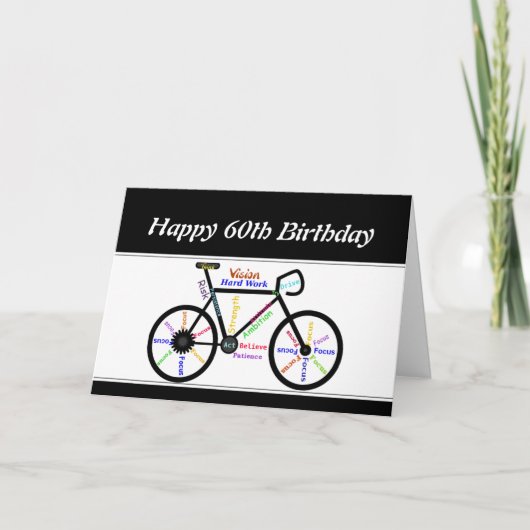 Carte 60e anniversaire Motivational Vélo vélo vélo vélo (Devant)