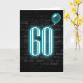 Carte 60e anniversaire Neon Connexion en brique (Fleur jaune)