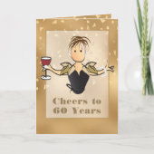 Carte 60e anniversaire Parties scintillant étincelante f (Devant)