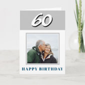 Carte 60e anniversaire Photo personnalisée (Devant)
