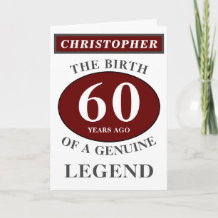 Carte 60e anniversaire Red Genuine Legend Ajouter votre