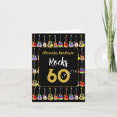 Carte 60e anniversaire Rock and Roll Guitar ajouter Nom (Devant)