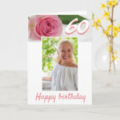 Carte 60e anniversaire Rose Flower Photo florale (Fleur jaune)