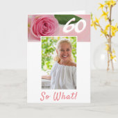 Carte 60e anniversaire Rose rose photo positive Annivers (Fleur jaune)