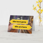 Carte 60e anniversaire Signes de rue jaune Ajouter votre (Fleur jaune)