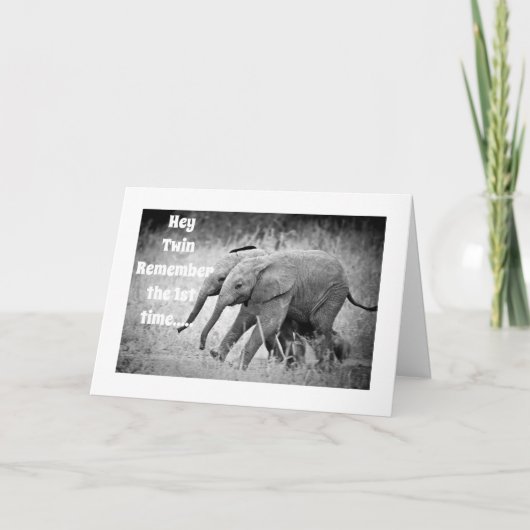 Carte **60e ANNIVERSAIRE** SOUHAITE À MA ***TWIN*** (Devant)