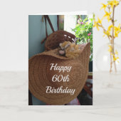 Carte **60e ANNIVERSAIRE** SOUHAITE À UNE BELLE FEMME (Fleur jaune)