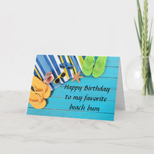 Carte ***60e ANNIVERSAIRE*** SOUHAITS POUR MON FAV BEACH