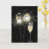 Carte 60e anniversaire Sparklers avec vin (Fleur jaune)