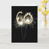 Carte 60e anniversaire Sparklers en noir (Fleur jaune)