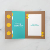 Carte 60e anniversaire turquoise et brune (Intérieur)