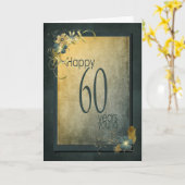 Carte 60e Anniversaire vintage (Fleur jaune)