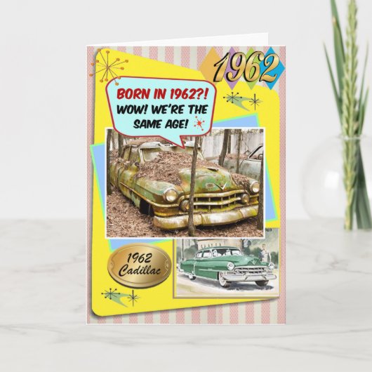 Carte 60e anniversaire ! Wow, même âge que cette Chevy 1 (Devant)