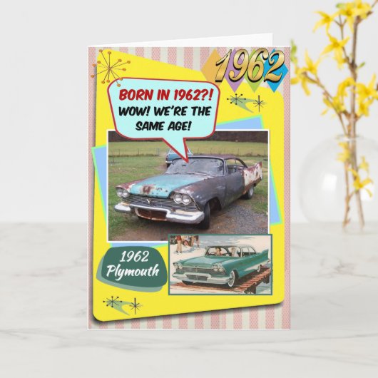Carte 60e anniversaire ! Wow, même âge que cette Chevy 1 (Fleur jaune)