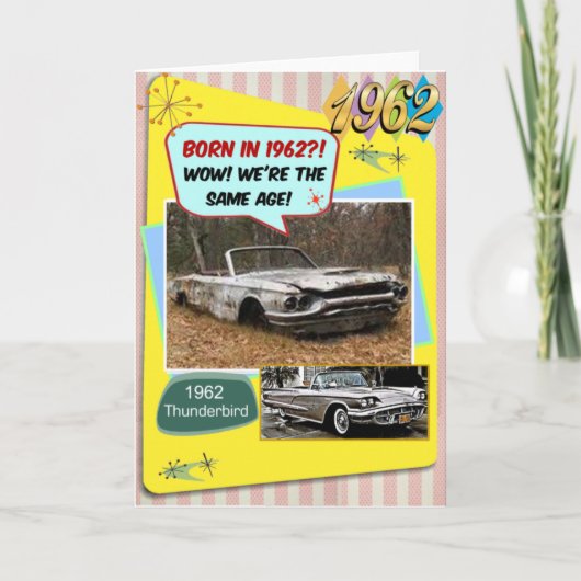 Carte 60e anniversaire ! Wow, même âge que cette Chevy 1 (Devant)
