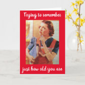 Carte **60e HUMOUR D'ANNIVERSAIRE** NE PEUT SE SOUVENIR (Fleur jaune)